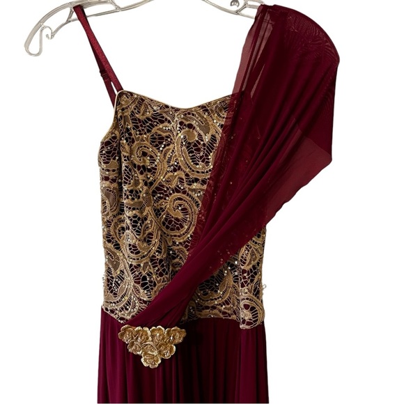 Revolution Girls Costume Dance Ice skating dress burgundy small adult size - Picture 1 of 16